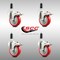 Service Caster 4 Inch 316SS Red Poly Swivel 1-1/8 Inch Expanding Stem Caster Set Lock Brake SCC-SS316TTLEX20S414-PPUB-RED-118-4 - alternate 2